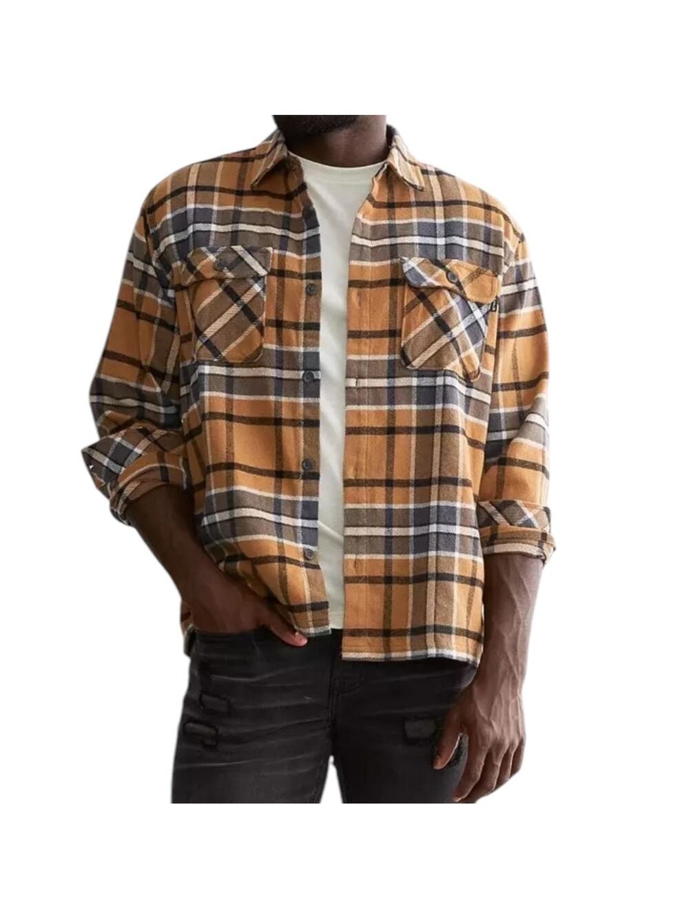 *NWOT Hurley Santa Cruz Shoreline Flannel Earthstone Shirt - M